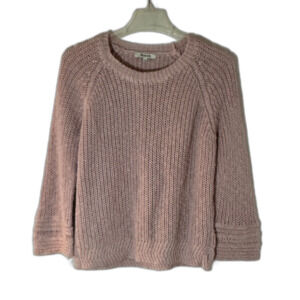 Madewell Pink Chunky Knit Crew Neck Sweater Style F0254
